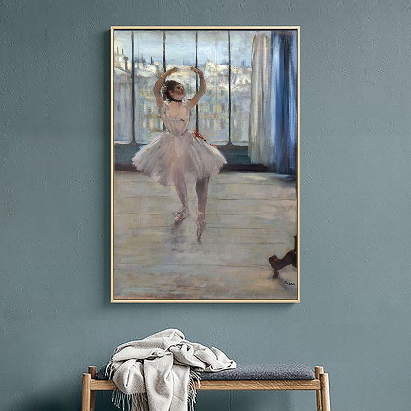 White Vintage Wall Decor Edgar Degas Ballet Painting Canvas Wall Art for Bedroom