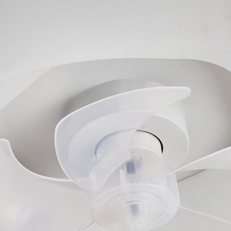 Contemporary Single White Ceiling Fan Lamp Unique Round Ceiling Fan Light