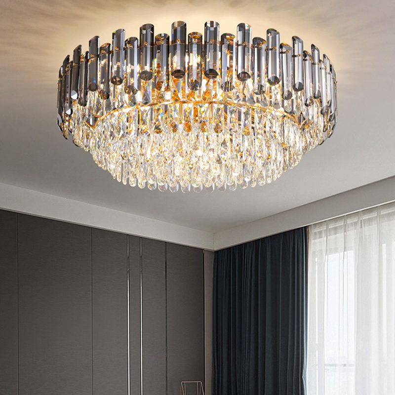 Modern Ceiling Lamp Household Crystal Flush Mount Light Fixture for Bedroom