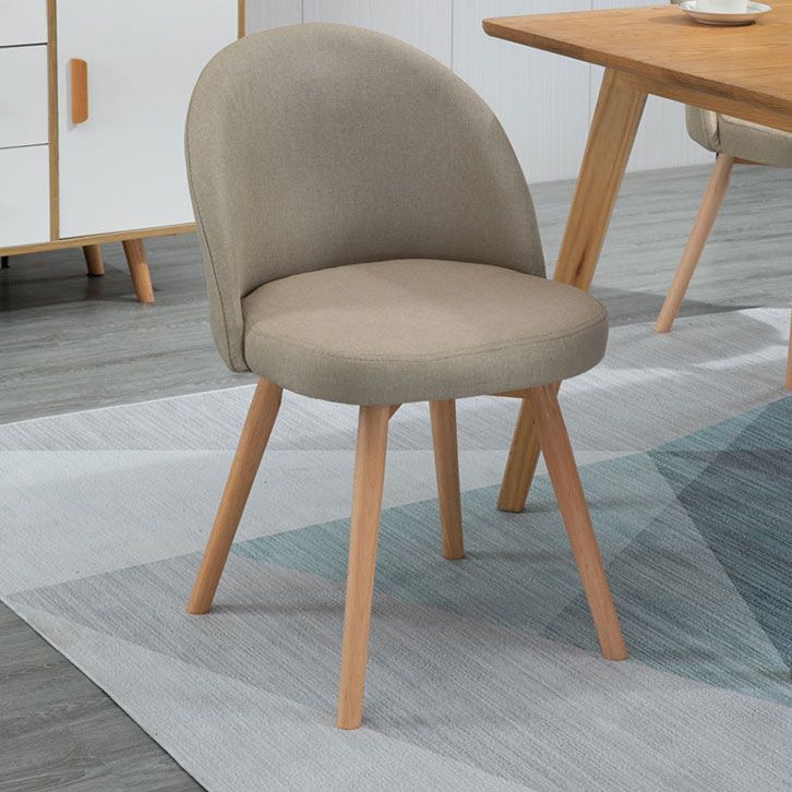 Contemporary Linen Dining Chair Parsons Chair in Matte Finish for Home