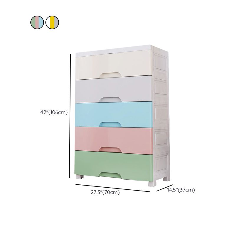 Modern Plastic Nursery Dresser Vertical Kids Furniture with Drawers