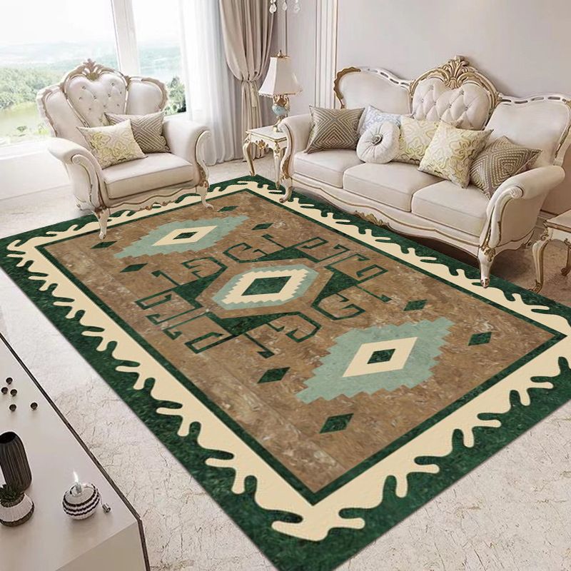 Classic Native American Rug Distinctive Polyester Area Carpet Non-Slip Backing Rug for Living Room