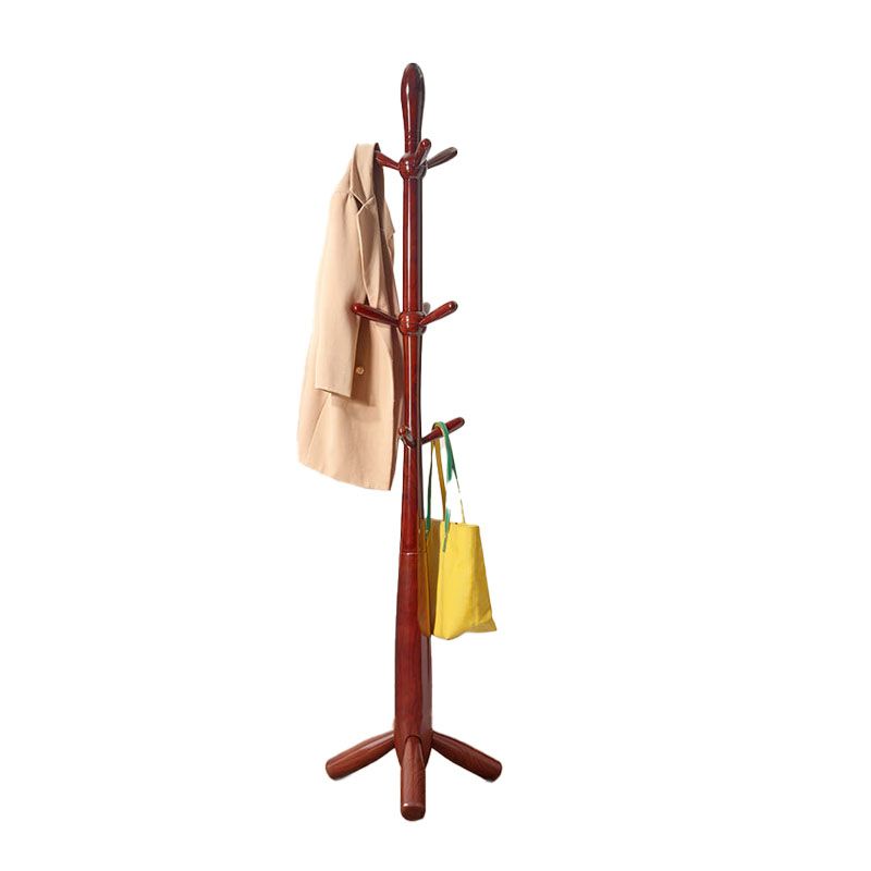 Modern Hall Stand Wood Framed Free Standing with Hooks Coat Rack