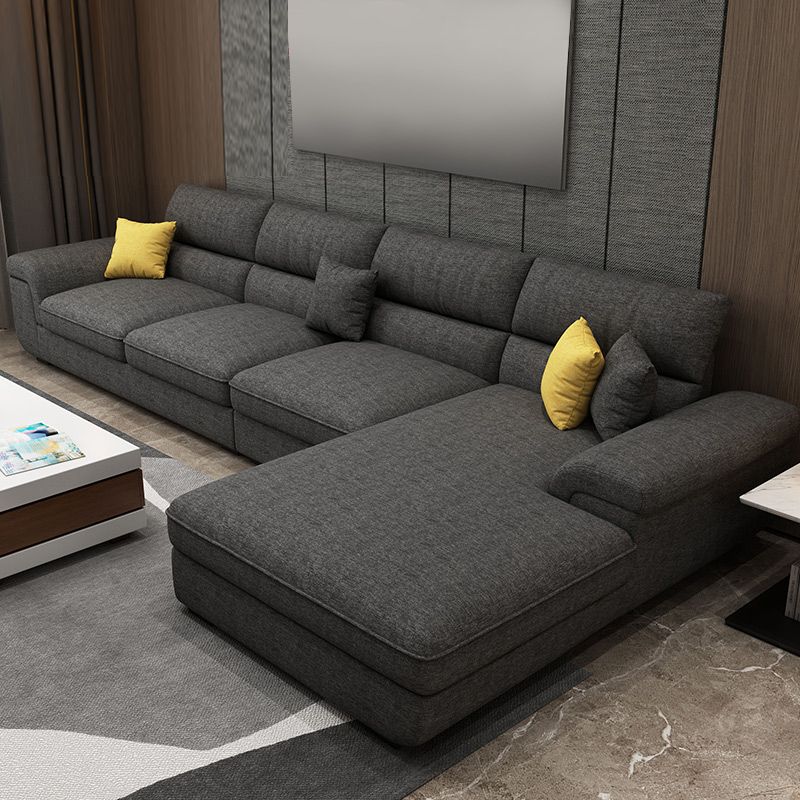 38,5 "H Scandinavian Leinenflarge Arm Sofa & Chaise Lounge für Wohnzimmer