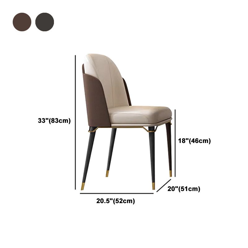 Glam Style Wood Dining Armless Chairs Faux Leather Dining Chairs for Restaurant Use