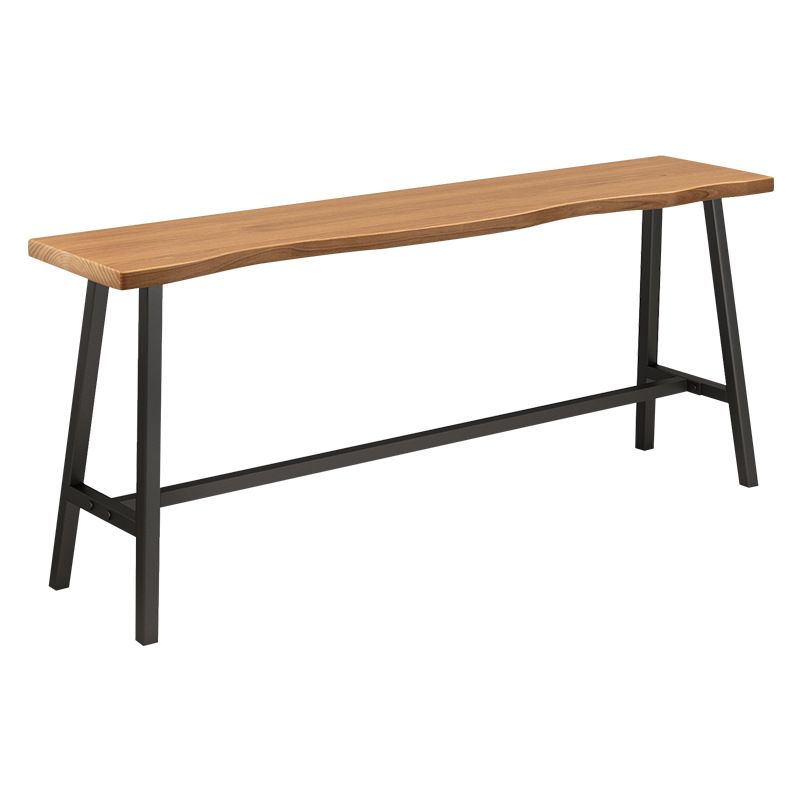 Pine Wood Bar Dining Table Industrial Bar Dining Table with Black Trestle Base