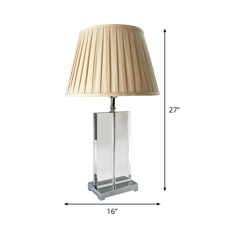 1 Lampa da comodino rettangolare a testa Light di lettura di cristalli con taglio a mano contemporanea in beige