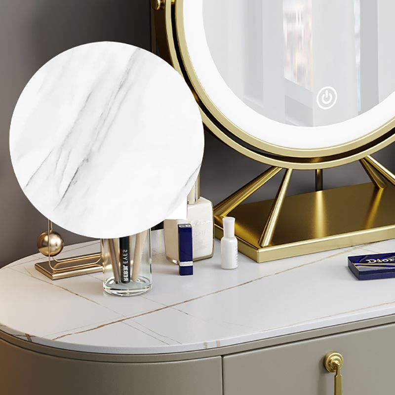 Glam Lighted Mirror Bedroom with Drawer Solid Wood Dressing Table