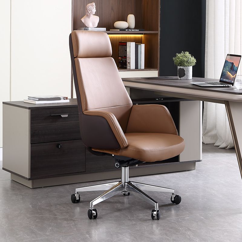 Modern Chair Leather Adjustable Seat Height Office Chair with Wheels