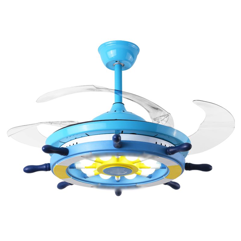 Children Style Ceiling Fan Light LED Fan Lamp with Acrylic for Living Room