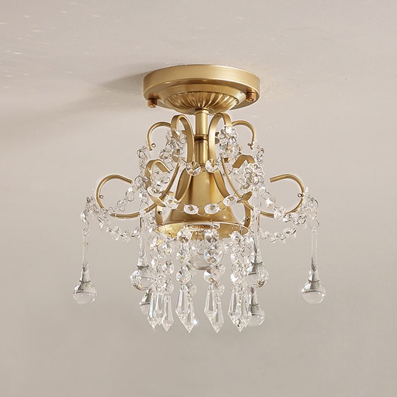 Creative Crystal Ceiling Light Household Flush Mount Light Fixture for Bedroom