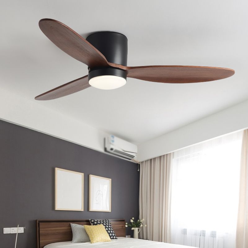 Contemporary LED Ceiling Fan Lamp 3-Blade Fan Lighting for Bedroom