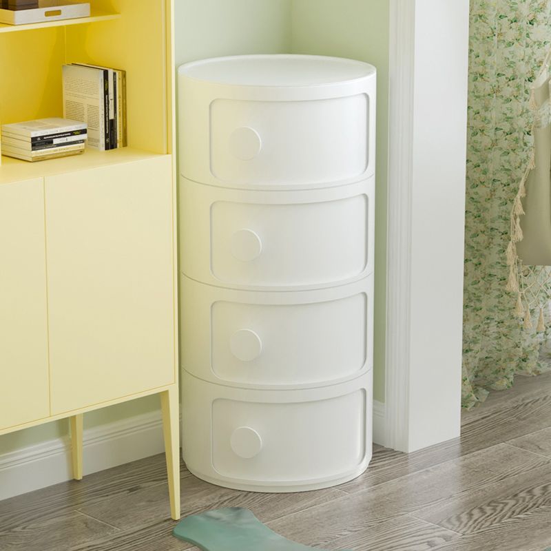 Plastic Bed Cabinet Modern Round Left Side Door Bed Nightstand