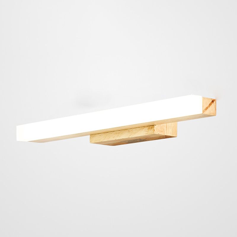 Modern Simple Makeup Mirror Light Wooden LED Mirror Lamp Fixture for Bathroom