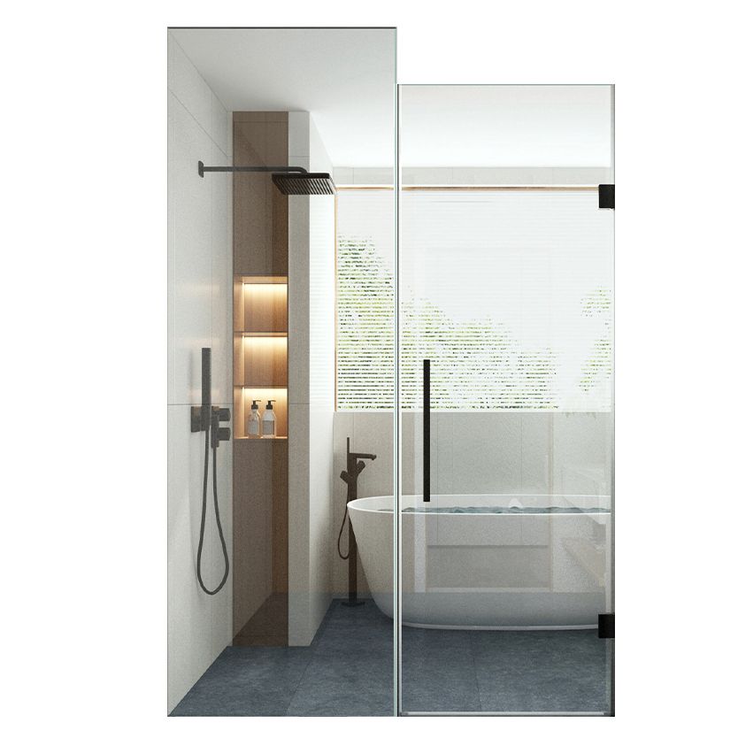 One-shaped Simple Frameless Flat-opening Tempered Glass Shower Door