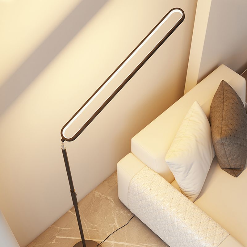 Linear Shape Metal Floor Lamp Modern 1 Light Floor Light for Living Room