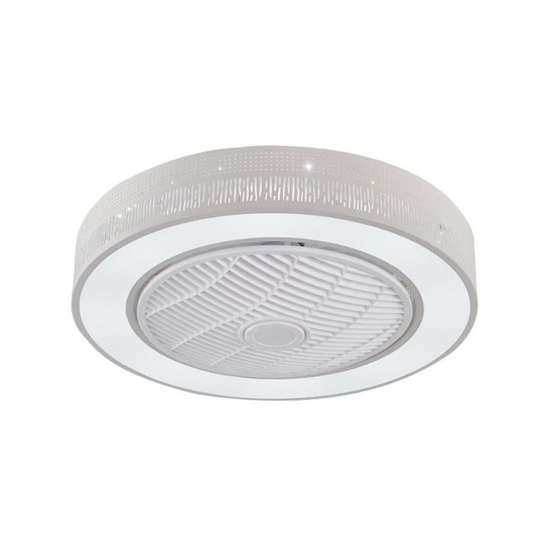 Éclairage de ventilateur linéaire / carré moderniste LED Metal Semi Flush Mount Lightture en blanc pour le salon, 21,5 "de large