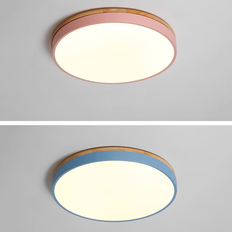 Modern Style Circle Shape Ceiling Lighting Metal 1 Light Ceiling Lamp for Bedroom