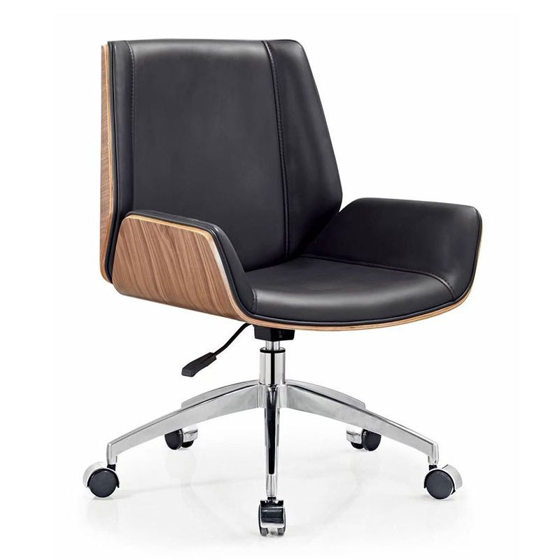 Contemporary Armless Office Chair Mid-Back Adjustable Desk Chair