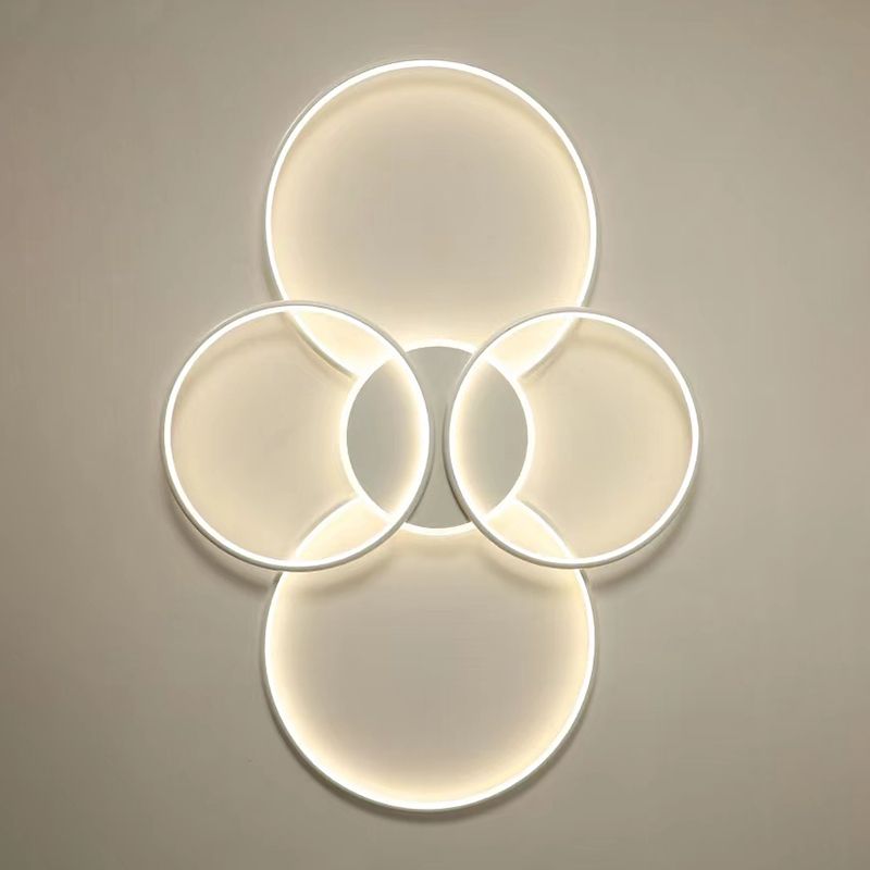 Black / White 5 - Light Flush Mount LED Ring Modern Ceiling Fixture