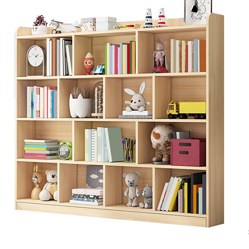 Scandinavian Book Shelf Freestanding Cubby Storage Bookcase in Pine