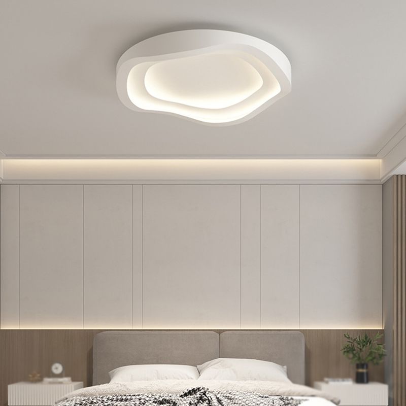 Modern White Shaded Ceiling Light LED Flush Mount Lighting for Foyer