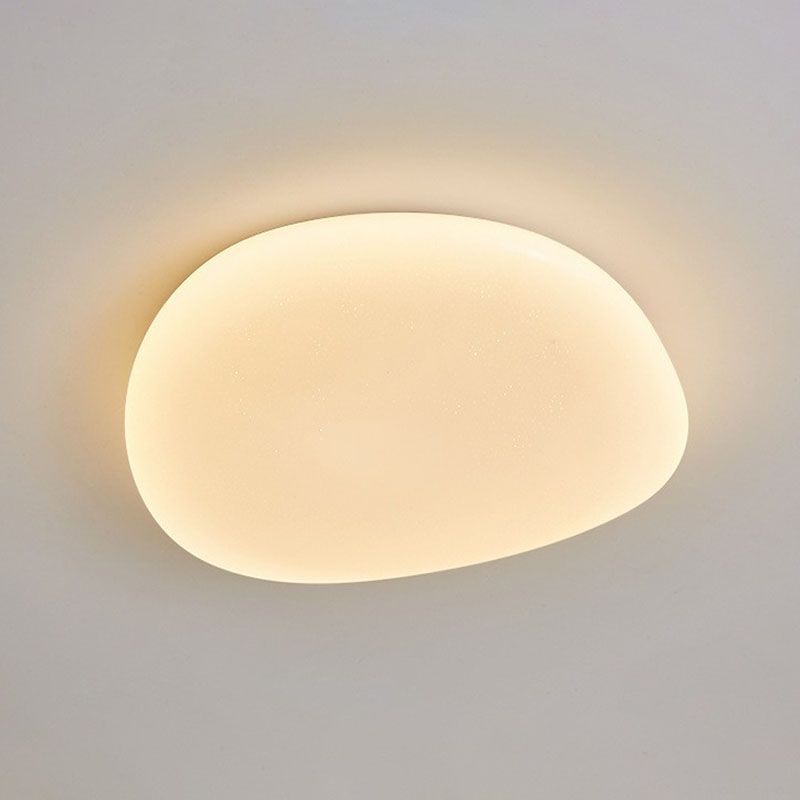 Pebble Stone Bedroom LED Flush Mount Acrylic Modern Flushmount Ceiling Light in White