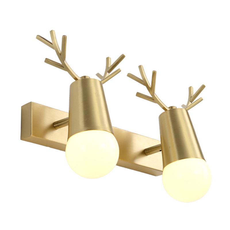 Geometrische ijdelheid verlichting moderne stijl metaal multi -lights ijdelheid muur sconce in goud