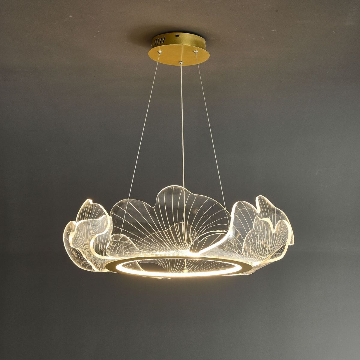 Lustre à LED en acrylique LEUX LEIL SIMPLICITÉ PRENDRE GOL FINE PENDANT POUR RABLÈME