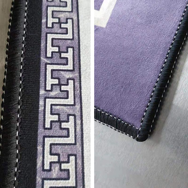 Mid-Century Modern Rug Classic Flower Print Carpet Polyester Non-Slip Backing Rug for Home Decor
