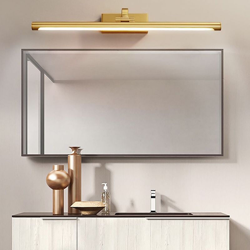 Contemporary LED Mirror Lamp Metal Bathroom Vanity Light Fixtures in Gold