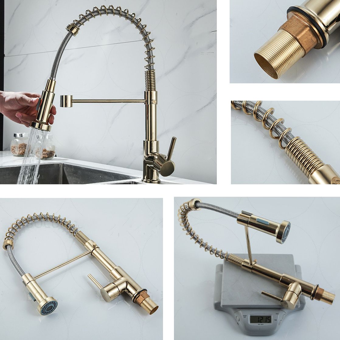 Modern Farmhouse Spring Spout One Lever Kitchen Faucet High Arch Water Filler