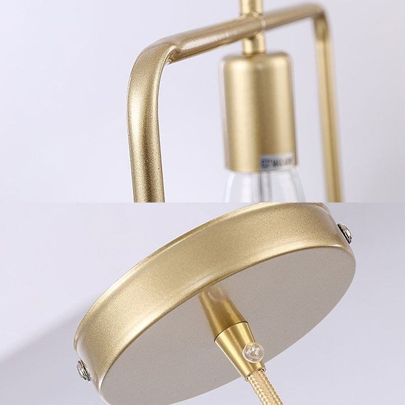 Luce a sospensione geometrica oro Light Nordic Metal 1 Testa Pendulum Light