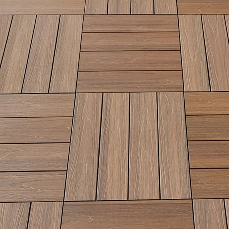 Engineered Square Flooring Tiles Water Resistant Interlocking for Patio Garden