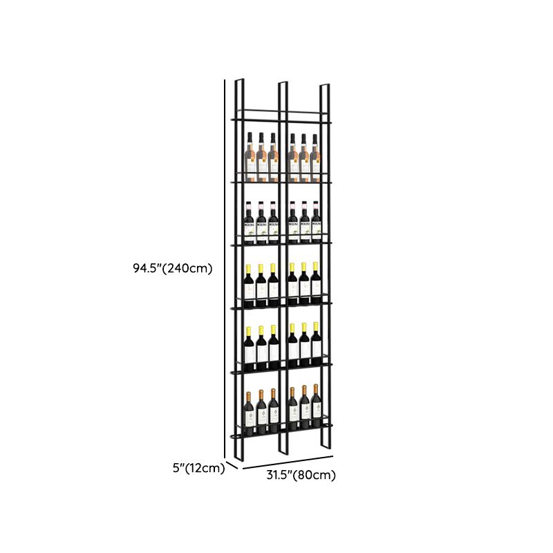 Modern Floor Wine Bottle & Glass Rack Metal Wine Rack with Wine Storage