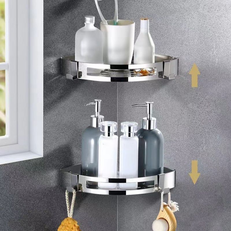 Contemporary Style Silver Metal Bathroom Accessory as Individual or as a Set