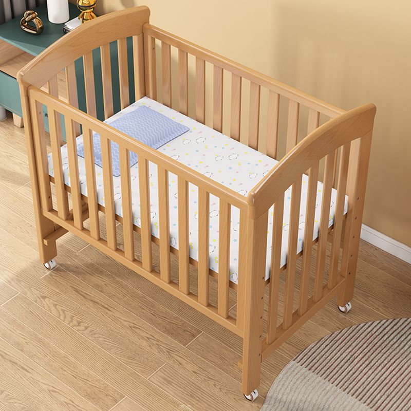 2-in-1 Convertible Crib with Adjustable Height Under Crib Storage