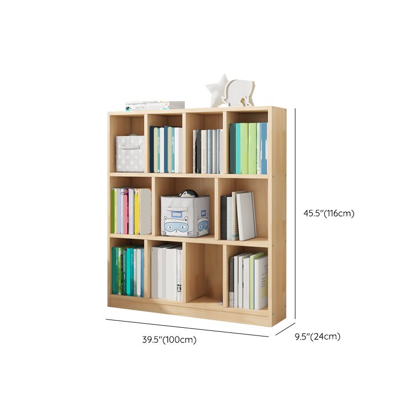 Modern Solid Wood Bookshelf Closed Back Bookcase with Shelves