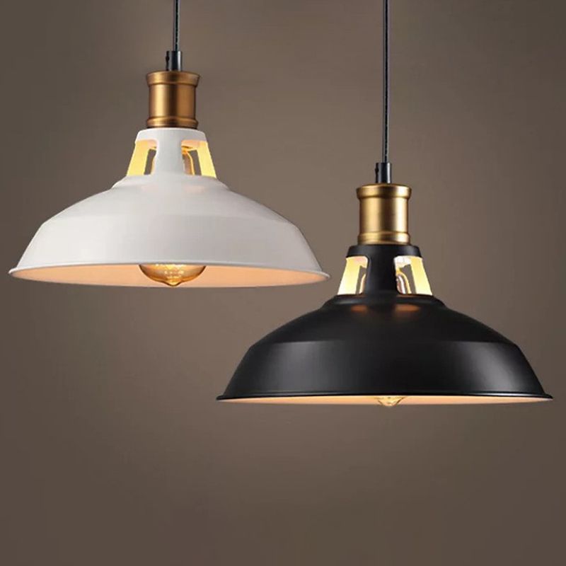 1 lichte geventileerde Socket hangende verlichtingsarmaturen retro industriële stijl metalen plafondlicht voor restaurant