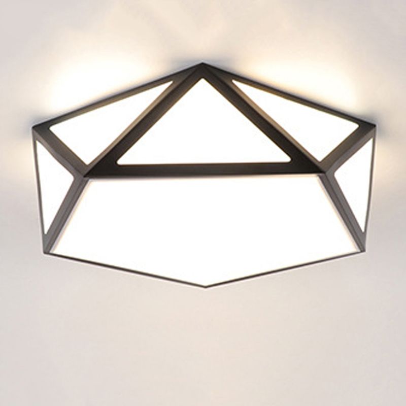 Modern Polygon Flush Light Fixture Metal 1 Light Flush Mount Lighting for Living Room