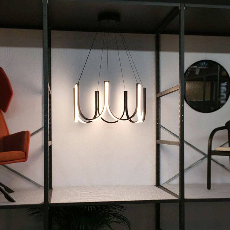 Metal U-Shape Chandelier Pendant Light Simple LED Hanging Pendant Light