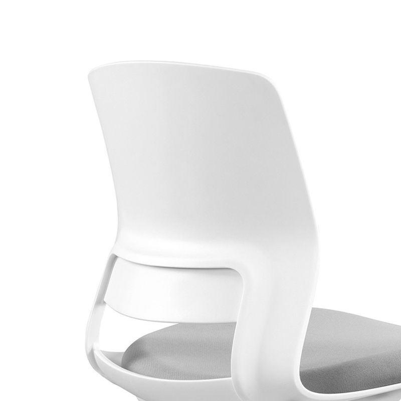 Plastic Low Back Conference Chair Modern Steel Frame Armless Chair