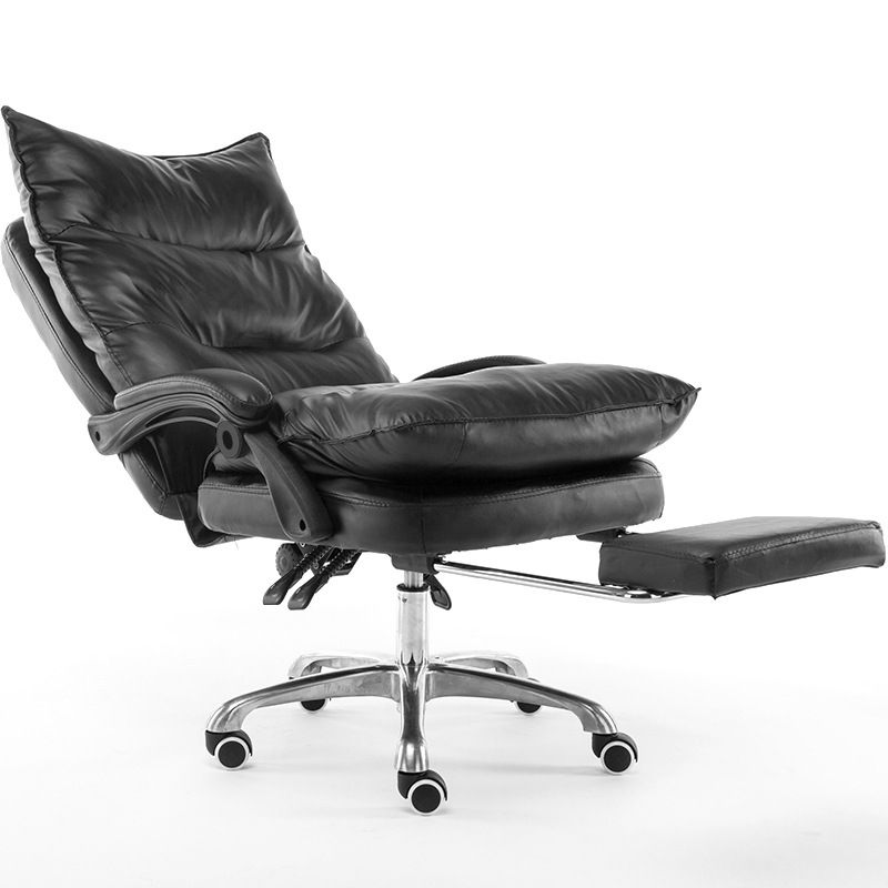 Modern Office Chair Leather Tilt Mechanism No Distressing Ergonomic Desk Chair