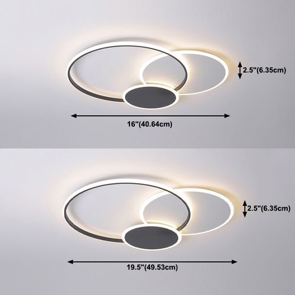 Circles Flush Mount Light Minimalist Style Metal LED Flush Ceiling Light Fixture