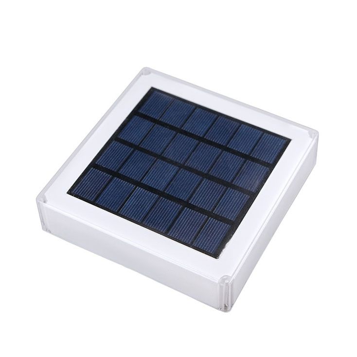 Solar Dimmable Outdoor Lights Square Pillar Lamp with Plastic Shade for Garden