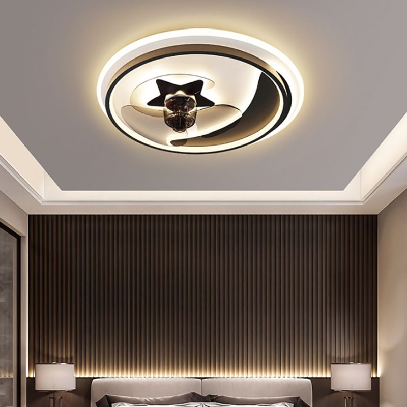 Metal Geometric Shape Ceiling Fans Modern 3-Lights Ceiling Fan Lamp Fixture