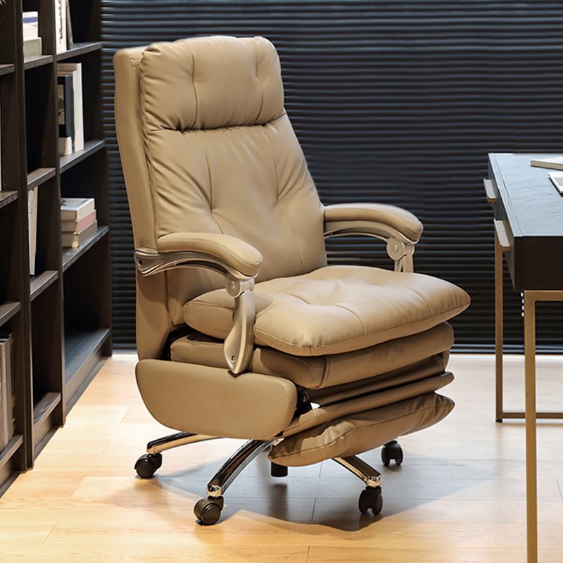 Removable Arms Office Chair Leather Tilt Mechanism No Distressing Ergonomic Desk Chair