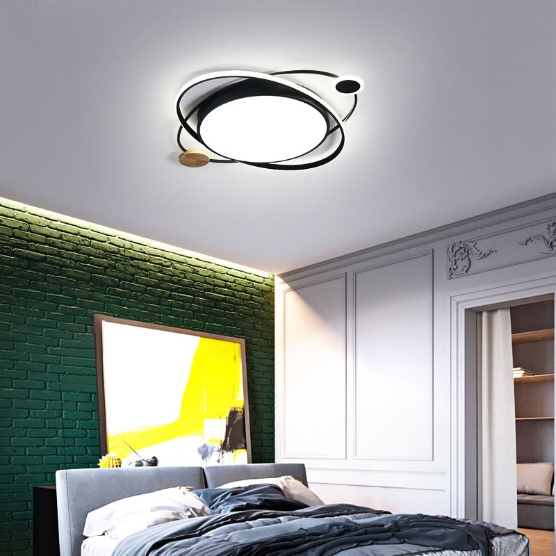 Round LED Flush Mounted Fixture Macaron Metal Bedroom LED Flush Ceiling Light