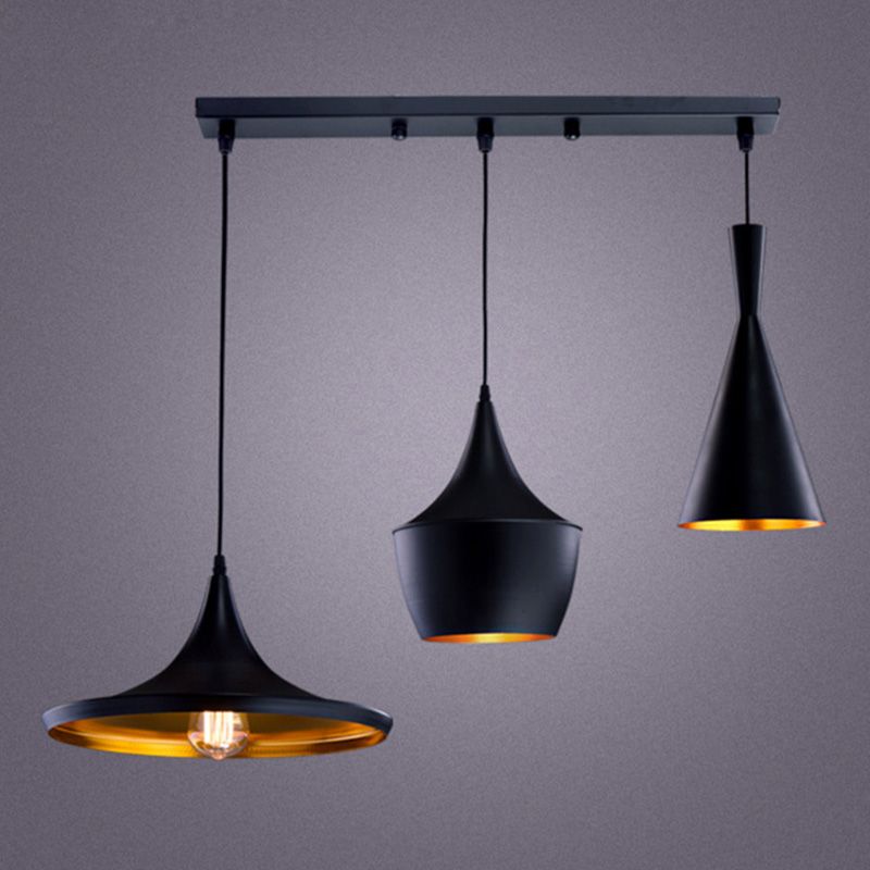 Metal Black Pendant Lighting Fixture Shaded Industrial Style Pendant Ceiling Light