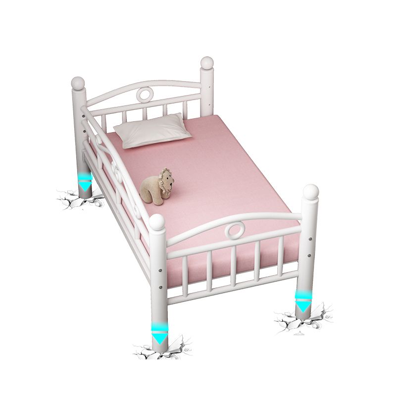 Industrial Rectangle Crib Metal 2-In-1 Convertible Nursery Bed with Guardrail